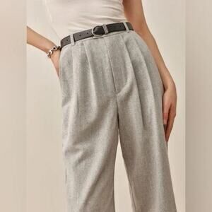 Reformation Montauk Pants Petites Pleated High Waisted Minimalist